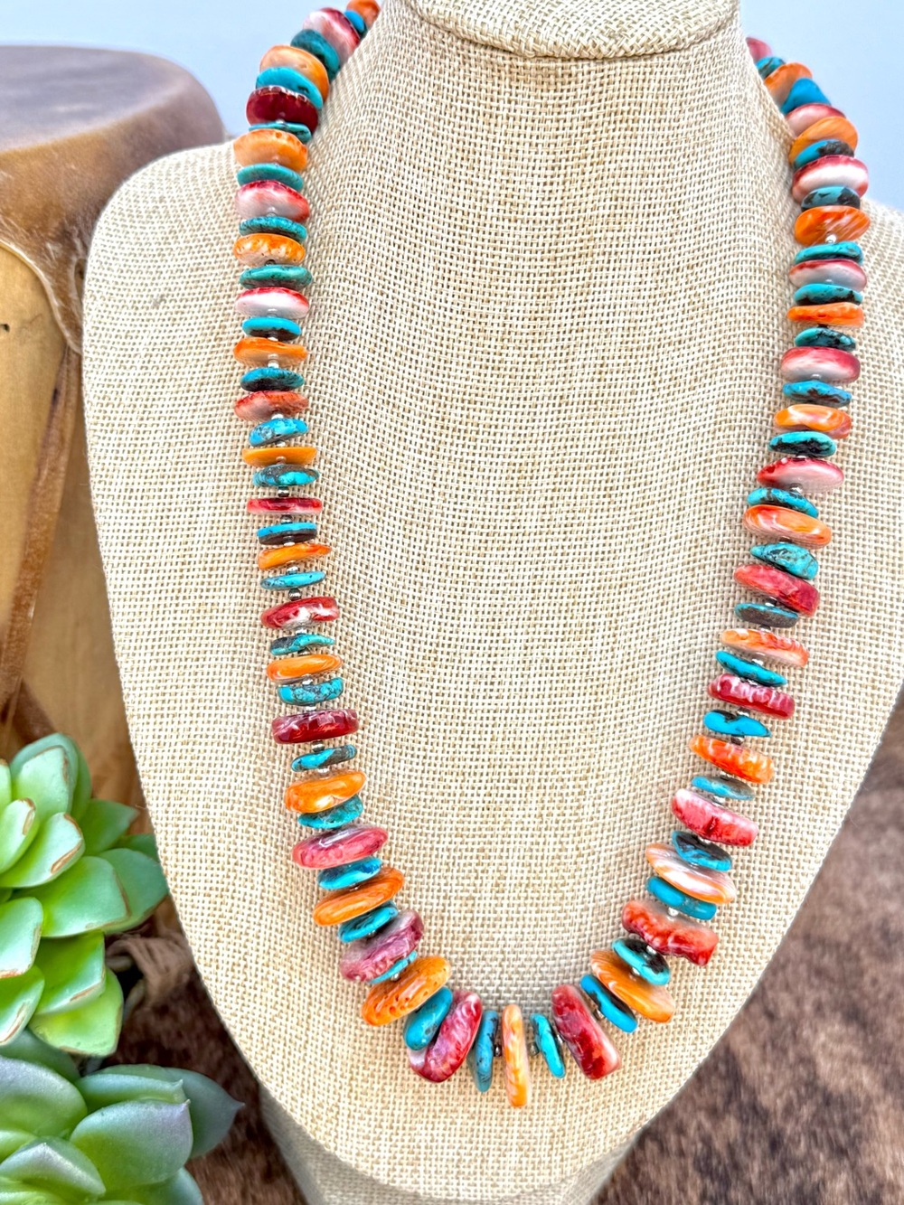 One of a Kind Bold Spiny Oyster and Turquoise Jewelry Set (NEW) - Picture 3 of 7